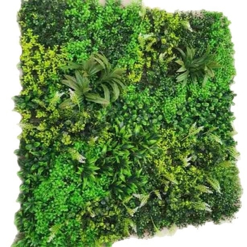 Plante artificiale pentru perete, iarbă sintetică și flori din plastic, decor pentru despărțitoare între scări și balcon