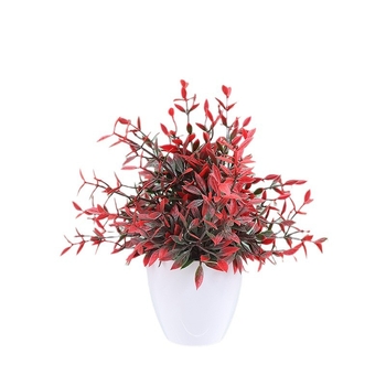 Plantă artificială de eucalipt pentru birou, decor din plastic pentru interior, înălțime 22 cm