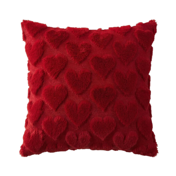 Fețe de pernă din pluș cu broderie în formă de inimă și țesătură jacquard, pentru living