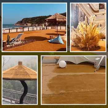 Gazon artificial de plajă pentru zone scenice – gazon simulant auriu, covor galben de iarbă pentru pardoseală