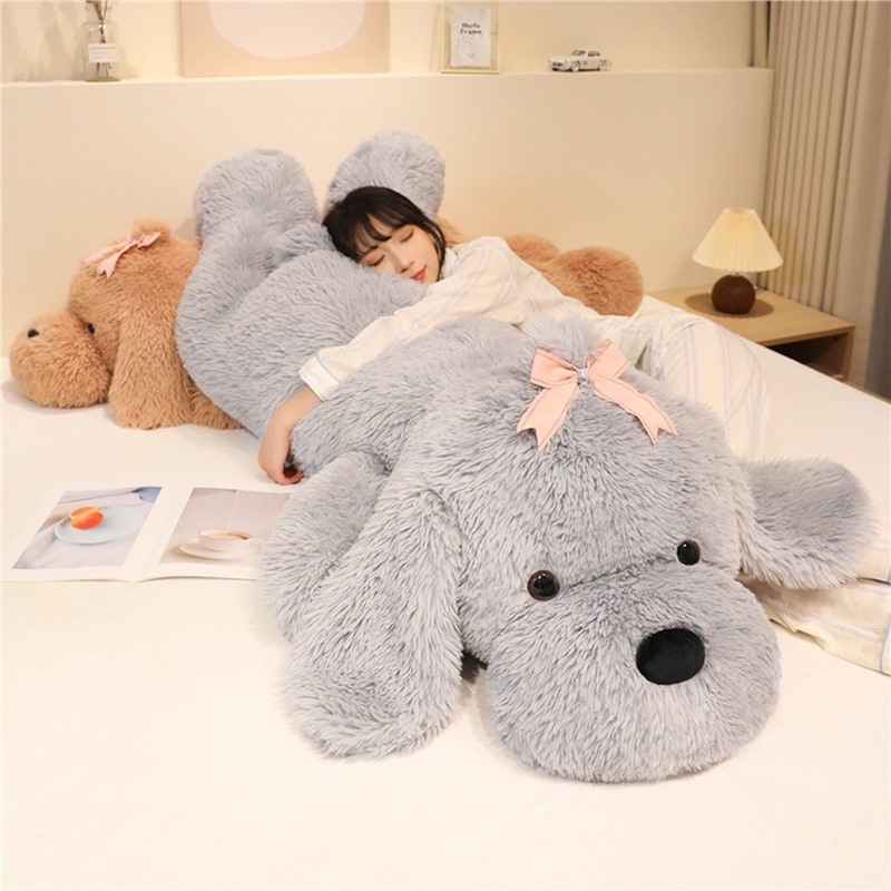 Plišani psić s mašnicom, jastuk za spavanje – slatka igračka za maženje