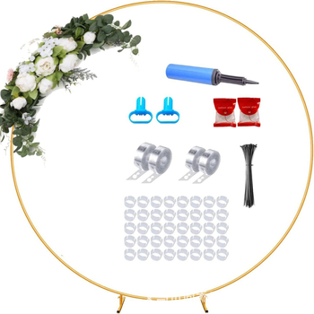 Arc de Balon – Arc Circular pentru Nuntă din Fier Forjat, Decor de Spațiu