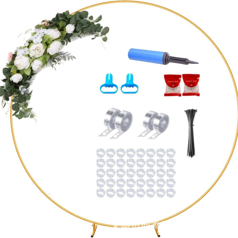 Arc de Balon – Arc Circular pentru Nuntă din Fier Forjat, Decor de Spațiu
