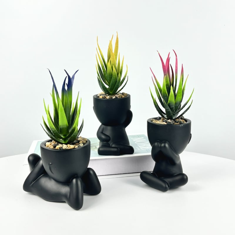 Aloe vera simulată în ghiveci – ornamente pentru birou, decor minimalist de înaltă clasă, mici ornamente de birou, personalizabil