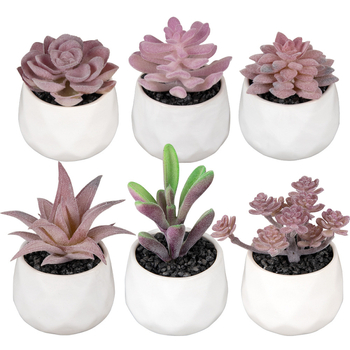 Mini ghiveci ceramic pentru suculente, cu textură velur și motiv lotus-diamant, decor de birou