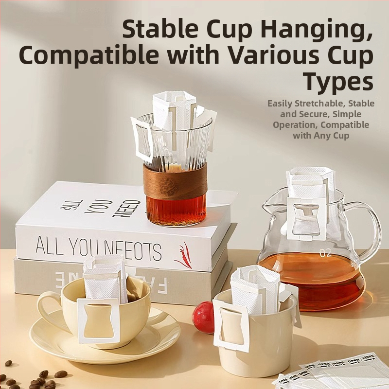 Filtru de cafea pentru pour-over, pungă filtrantă din material nețesut, de calitate alimentară, cu strat gros