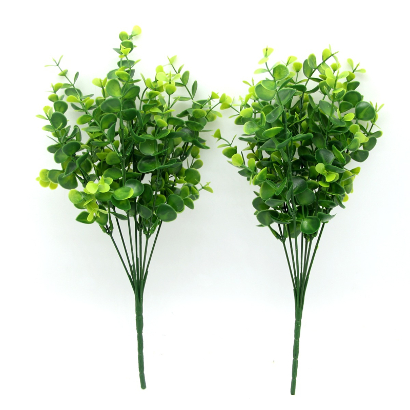Plante artificiale de eucalipt, buchet cu flori din plastic pentru aranjamente, verdeață pentru pereți cu iarbă