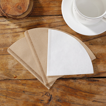 Filtru de cafea de unică folosință, conic, în formă de V, din pulpă de lemn naturală, pentru pour-over