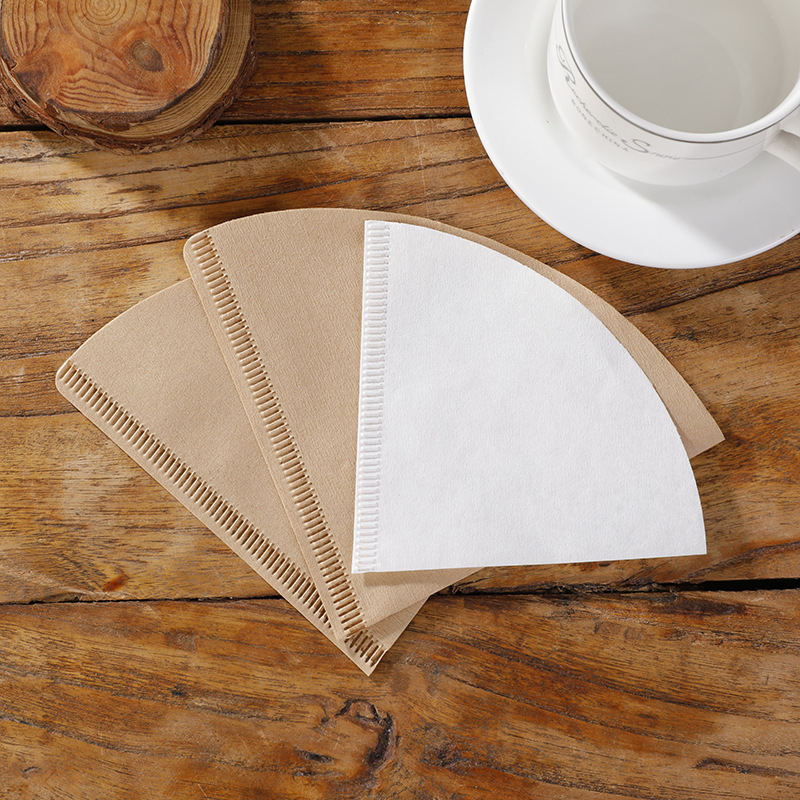 Filtru de cafea de unică folosință, conic, în formă de V, din pulpă de lemn naturală, pentru pour-over