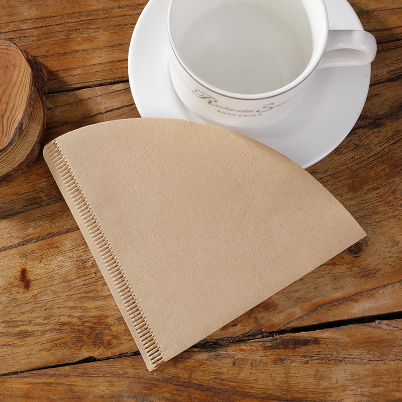 Filtru de cafea de unică folosință, conic, în formă de V, din pulpă de lemn naturală, pentru pour-over