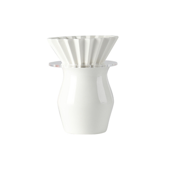 Filtru ceramic pentru cafea cu design origami și suport din cristal, V60 pentru cafea turnată manual