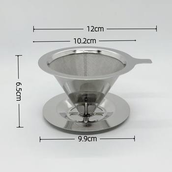 Filtru de cafea din oțel inoxidabil 304, cu două straturi, fără filtru de hârtie, pentru preparare manuală