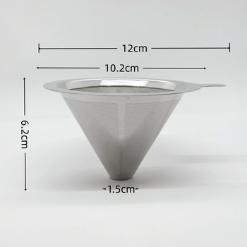 Filtru de cafea din oțel inoxidabil 304, cu două straturi, fără filtru de hârtie, pentru preparare manuală
