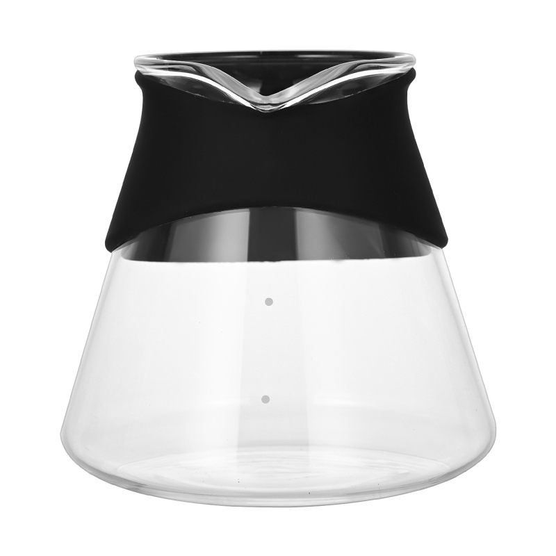Set cafea pentru partaj: oală pentru preparare manuală și ceașcă de partaj, ustensile din sticlă rezistente la temperatură și filtru de cafea