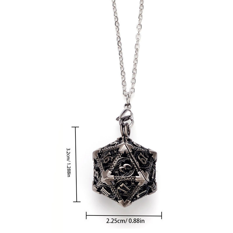 Drak-metalni šuplji privjesak s kockama, mini veličina, za D&D i društvene igre, 7 dijelova