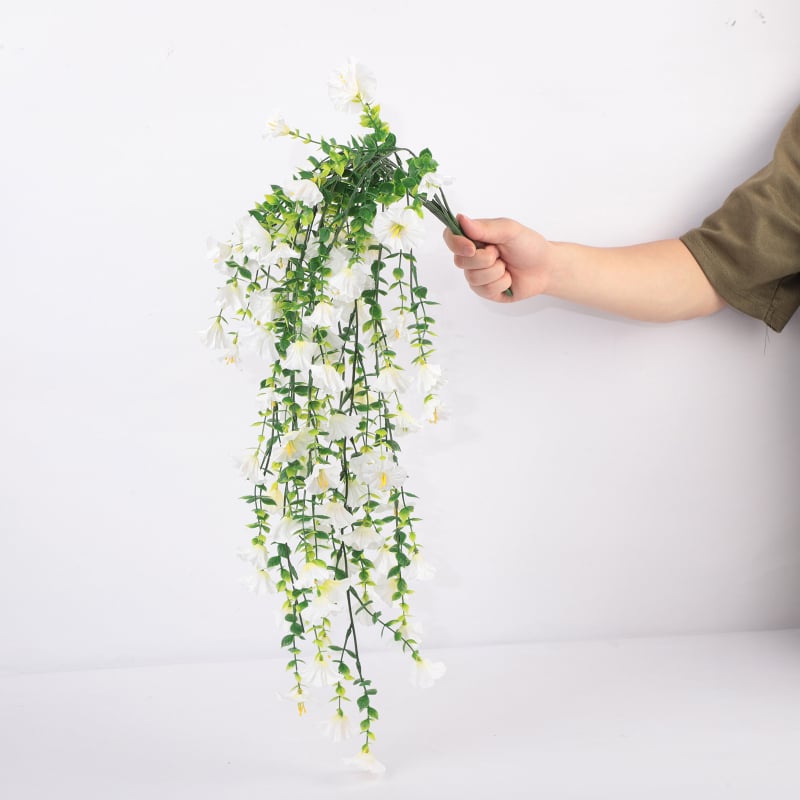 Flori artificiale din mătase: eucalipt și ipomoea, liană de perete pentru decor în casă și nuntă