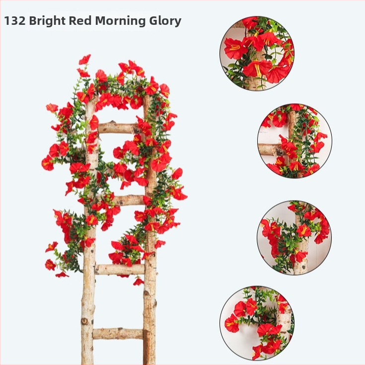 Viță artificială cu flori, Morning Glory cu 135 fire pentru conducte de aer condiționat, arcade pentru nunți și împachetare decorativă