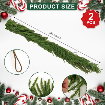 Ramuri Norfolk Pine, verdeață artificială pentru decorul de Crăciun la șemineu