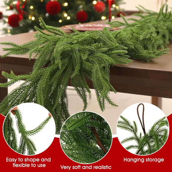Ramuri Norfolk Pine, verdeață artificială pentru decorul de Crăciun la șemineu