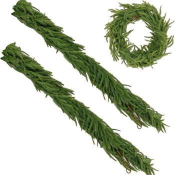Ramuri Norfolk Pine, verdeață artificială pentru decorul de Crăciun la șemineu