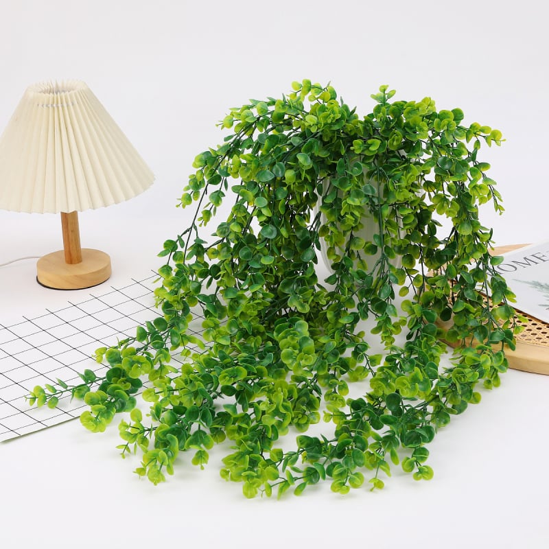 Vii artificiale de eucalipt pentru decorul tavanului și balconului, plante verzi din plastic, decor de perete