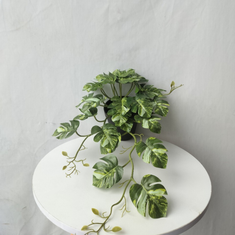 Viță de plante verzi artificiale pentru perete, cu flori false, decor elegant și luxos, de atârnat