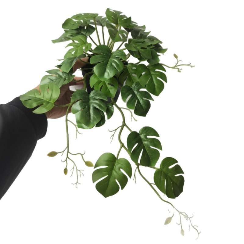 Viță de plante verzi artificiale pentru perete, cu flori false, decor elegant și luxos, de atârnat
