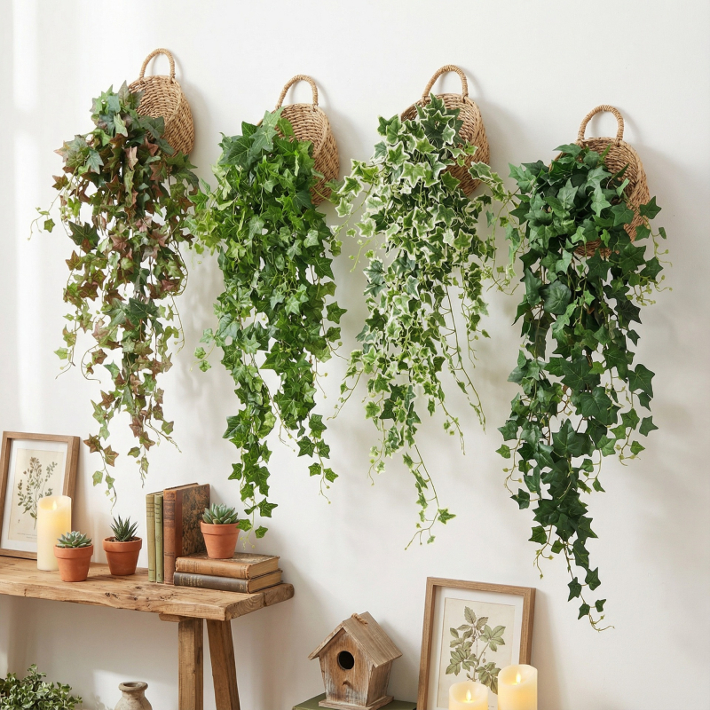 Iedera artificială pentru decorul pereților, liane lungi, plantă verde, 100–200 cm
