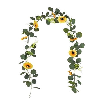 Liana din mătase cu flori de floarea-soarelui, pentru decor în mansardă, stil pastoral