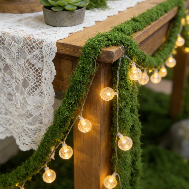 Plante artificiale cu mușchi verde, liane din pădurea tropicală, decorațiuni florale artificiale pentru nunți și festivaluri, liane artificiale