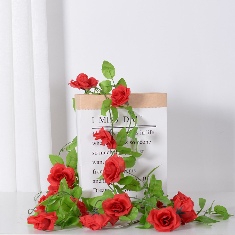 Viță de trandafiri artificială, personalizată, pentru decor acasă și la nuntă — liană pentru tavan și perete