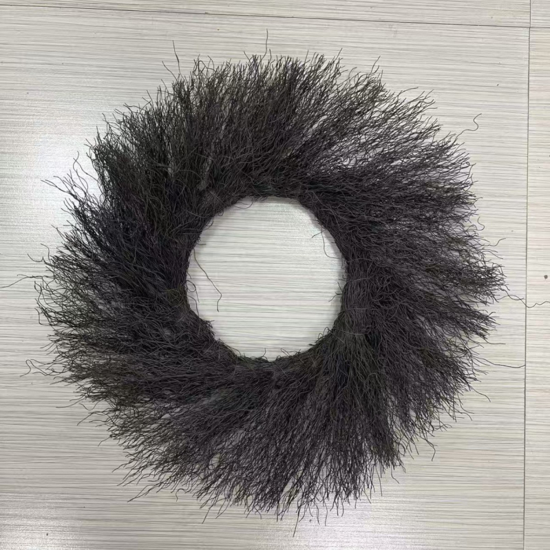 Coroniță din plastic în formă de cerc de soare, cu crenguțe artificiale și flori, decor DIY de Crăciun pentru vitrină