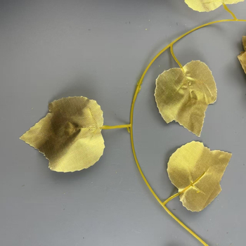 Frunze artificiale de struguri aurii, viță decorativă din plastic, frunze decorative, viță falsă pentru grilele de tavan și înfășurarea conductelor