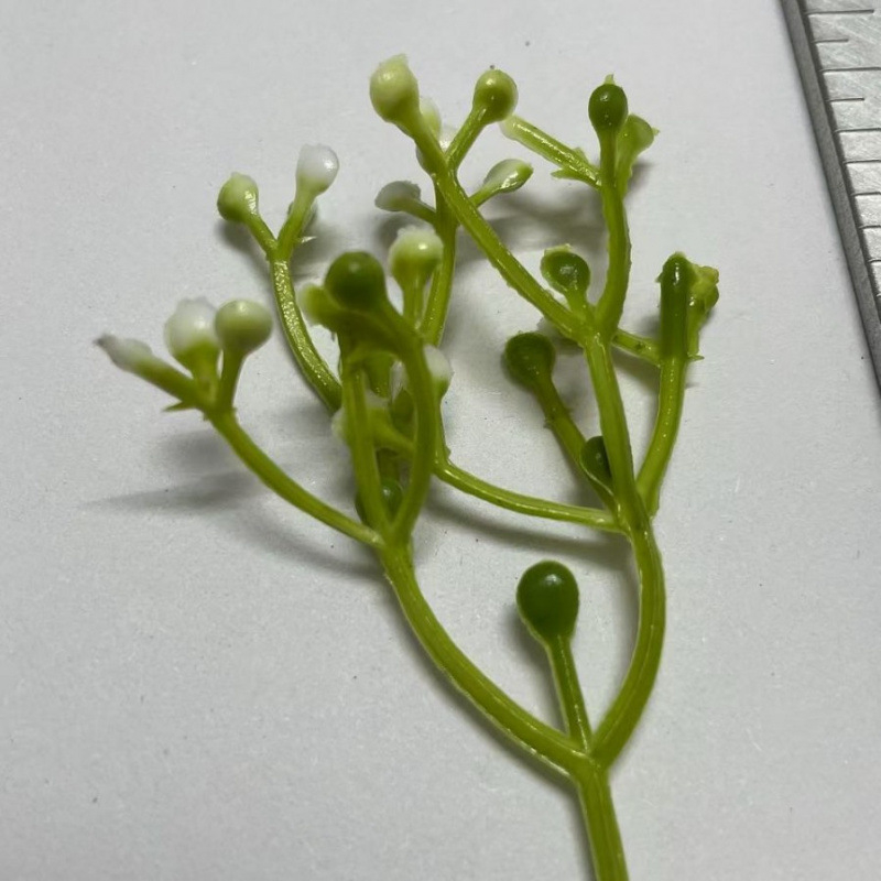 8 cm Gypsophila cu ramuri duble, stamine lavandă, floare artificială și frunze de viță pentru accesorii DIY din plastic pentru plante acvatice