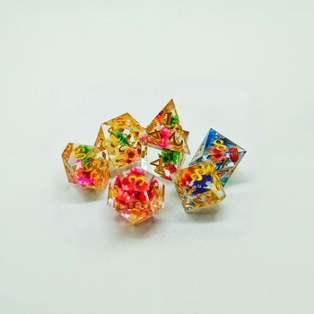 Prozirni set kockica od smole za D&D – poliedarske kocke D20 za stolne igre