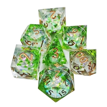 Prozirni set kockica od smole za D&D – poliedarske kocke D20 za stolne igre