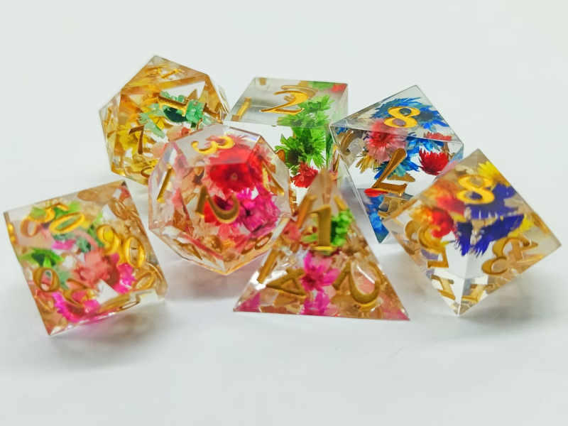 Prozirni set kockica od smole za D&D – poliedarske kocke D20 za stolne igre
