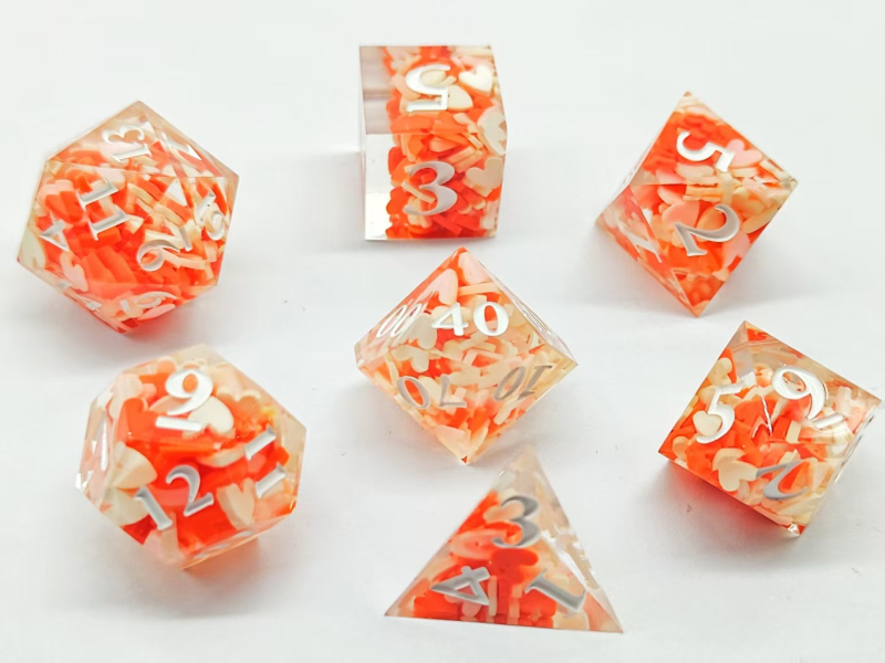 Prozirni set kockica od smole za D&D – poliedarske kocke D20 za stolne igre