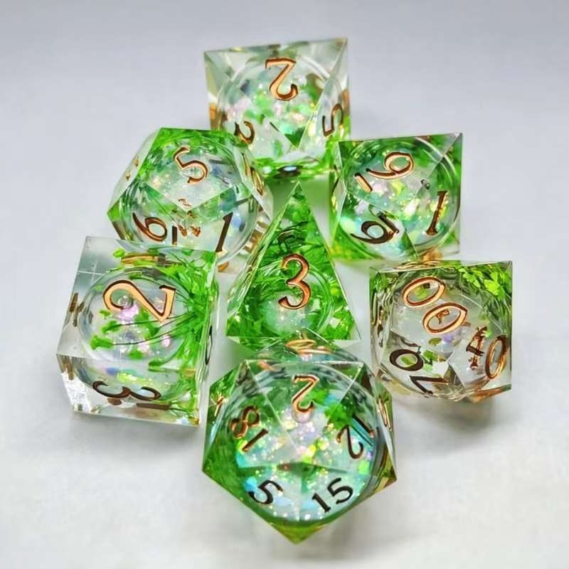 Prozirni set kockica od smole za D&D – poliedarske kocke D20 za stolne igre