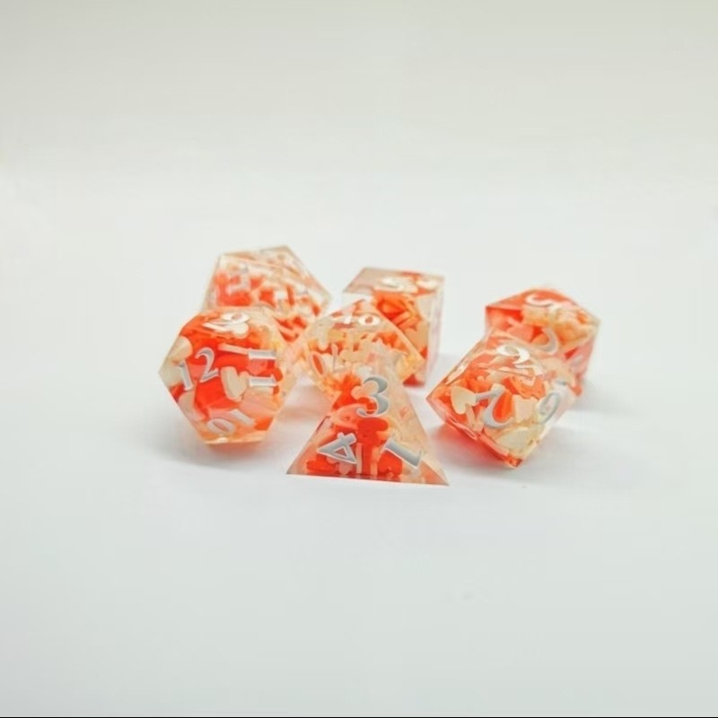 Prozirni set kockica od smole za D&D – poliedarske kocke D20 za stolne igre