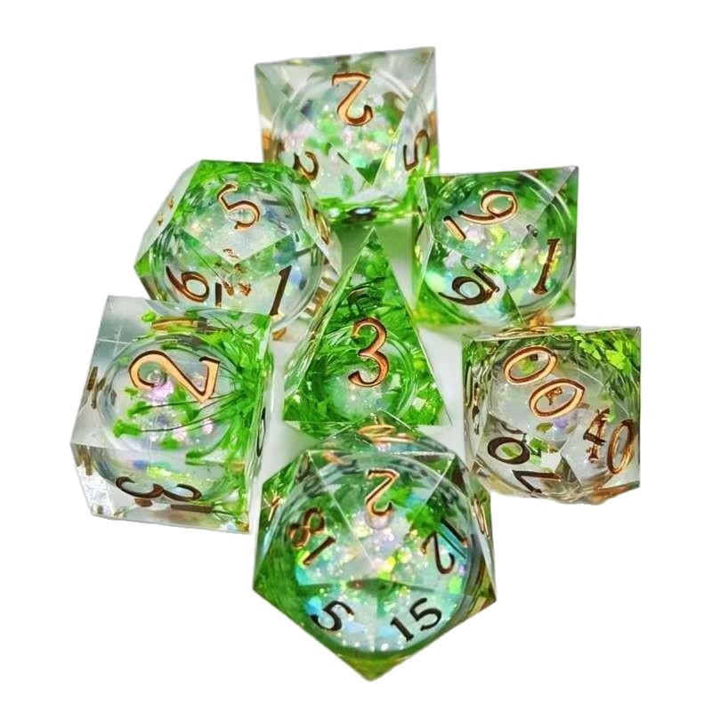 Prozirni set kockica od smole za D&D – poliedarske kocke D20 za stolne igre