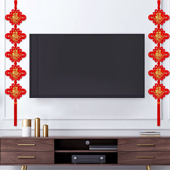 Nod chinezesc din catifea cu imprimare norocoasă, șnur de agățat pentru hol și sufragerie, decor festiv, lucrat manual, pandantiv de pace