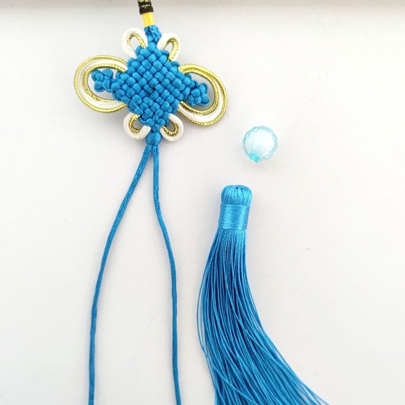 Set de noduri chinezești croșetate manual, cu 8 role, accesorii DIY pentru bijuterii, mărgele din monede de cupru – Cinci Împărați și Zece Împărați