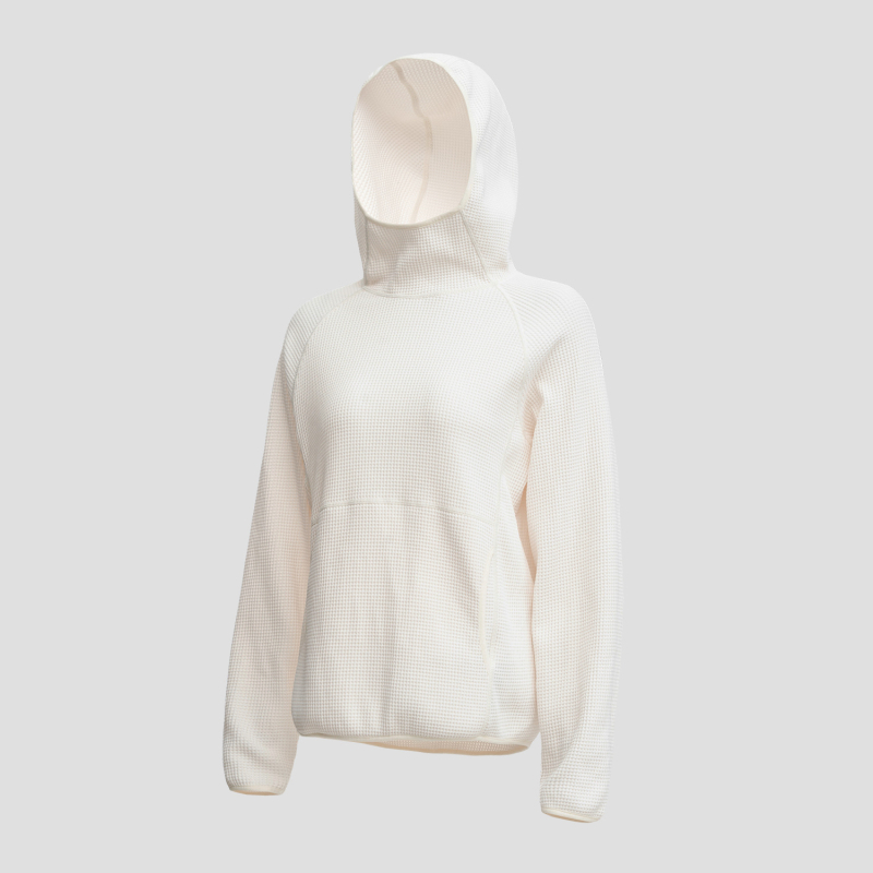 Ženski lagani waffle hoodie za outdoor sportove – mekani, elastični, dugi rukavi (proljeće 2026)