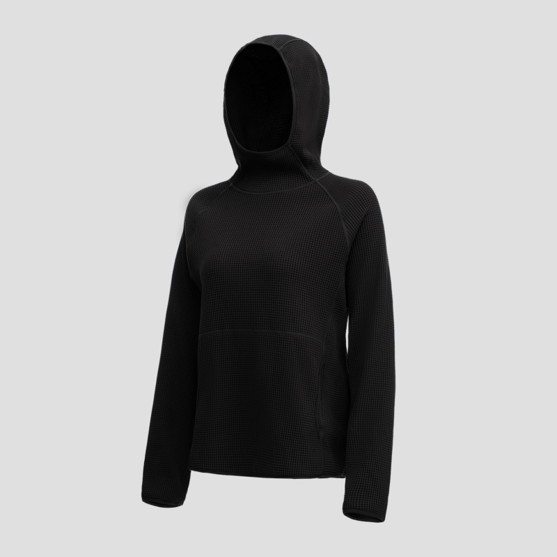 Ženski lagani waffle hoodie za outdoor sportove – mekani, elastični, dugi rukavi (proljeće 2026)