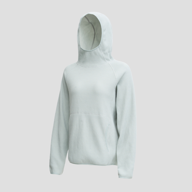Ženski lagani waffle hoodie za outdoor sportove – mekani, elastični, dugi rukavi (proljeće 2026)