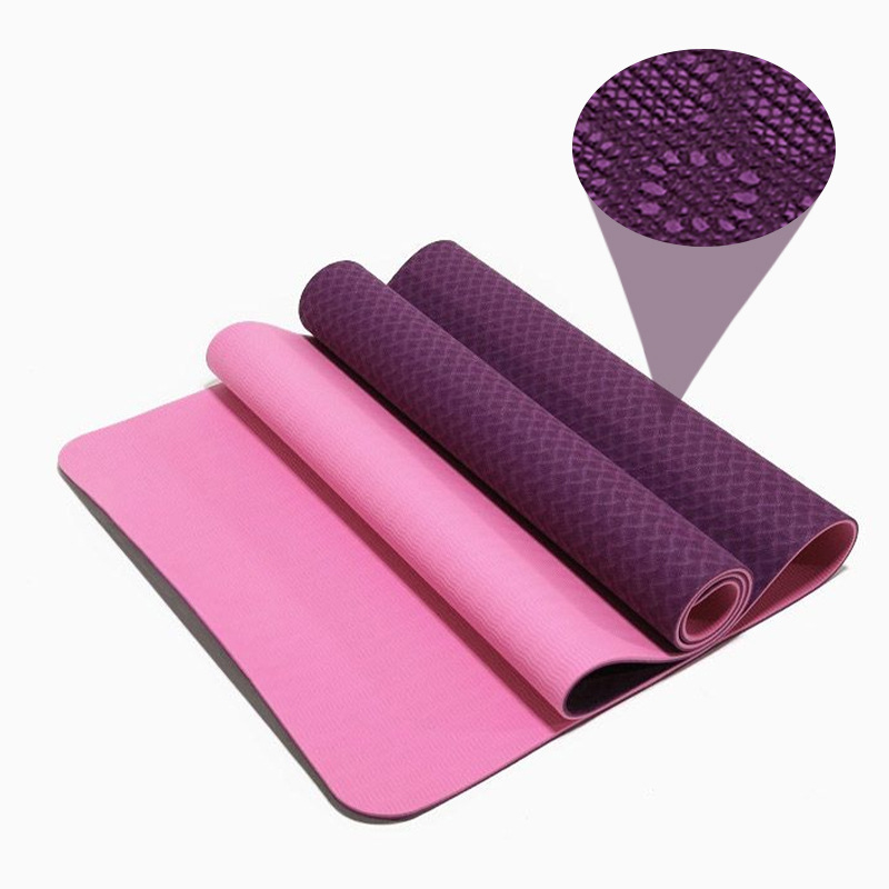 TPE joga podloga, 6 mm, protuklizna, dvobojna za odrasle – joga i ples