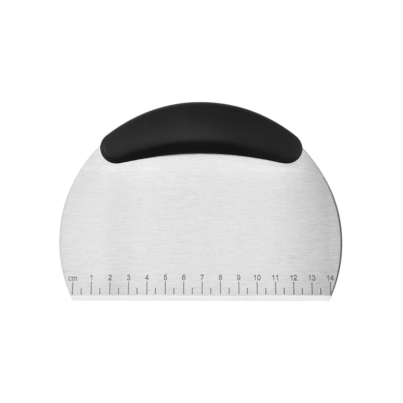 Tăietor de făină din oțel inoxidabil, cu scară; unealtă multifuncțională pentru aluat, spatulă pentru foi de orez și tăietor ondulat pentru cartofi.