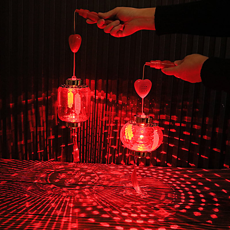 Fanar de mână luminos pentru decor interior cu muzică, lanternă rotundă din plastic