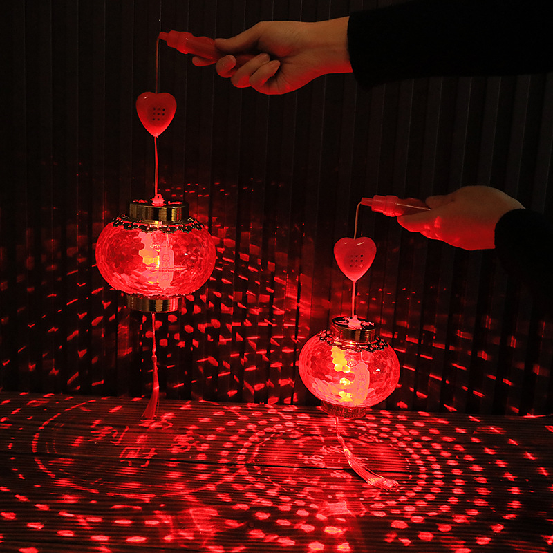 Fanar de mână luminos pentru decor interior cu muzică, lanternă rotundă din plastic